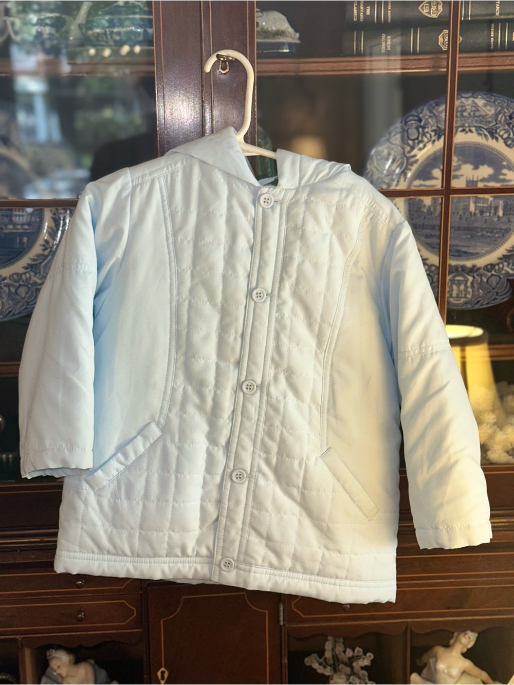 Dani England Light Blue Quilted Kids' Jacket with Hood - 3 yo